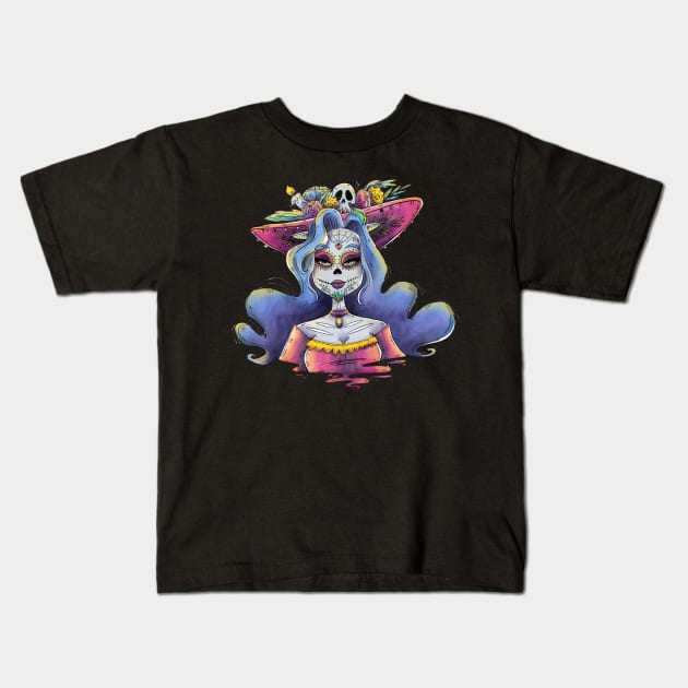 Day Of The Dead La Calavera Catrina Kids T-Shirt by Flippin' Sweet Gear